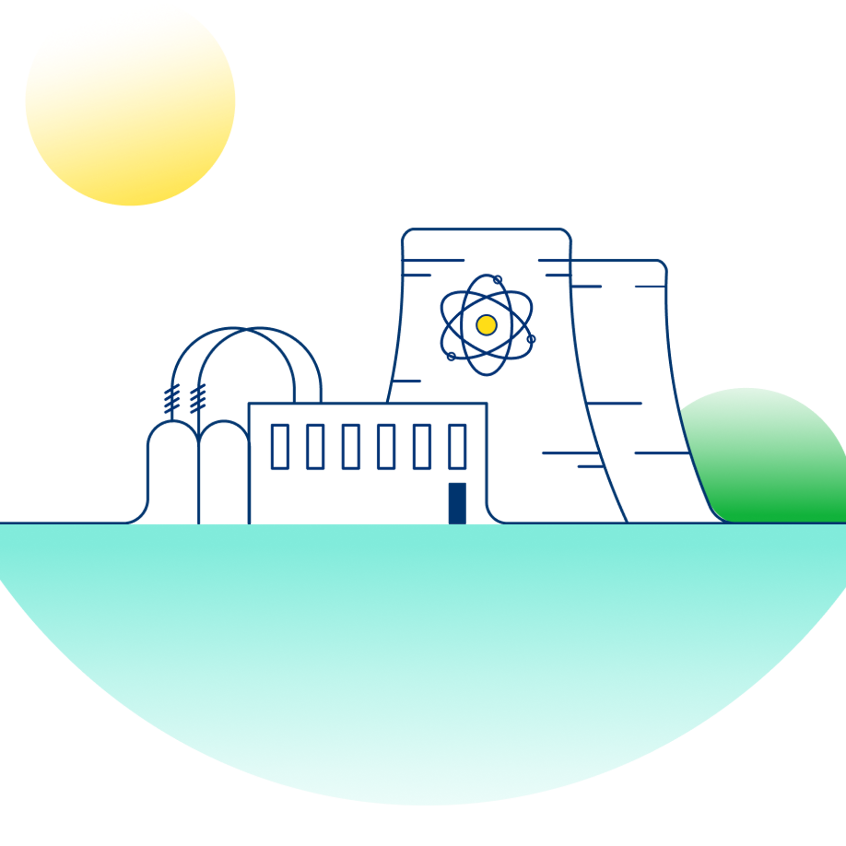 Illustration of a nuclear power plant