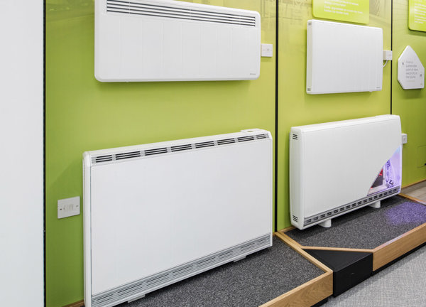 Storage heaters on display in the Smarter Living showroom.