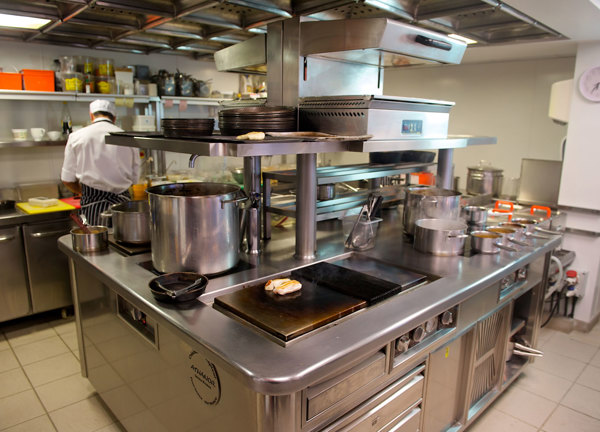 Inside a commercial kitchen supplied and fitted by Jersey Deep Freeze.