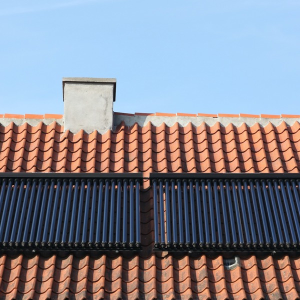 Wet solar panels on roof