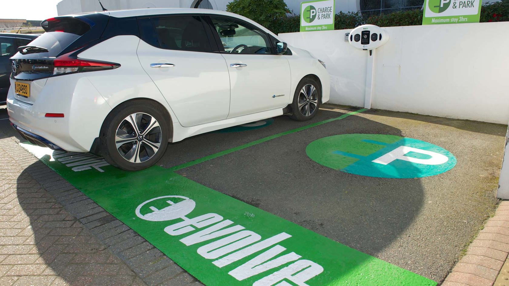 Electric car charging at the Powerstation