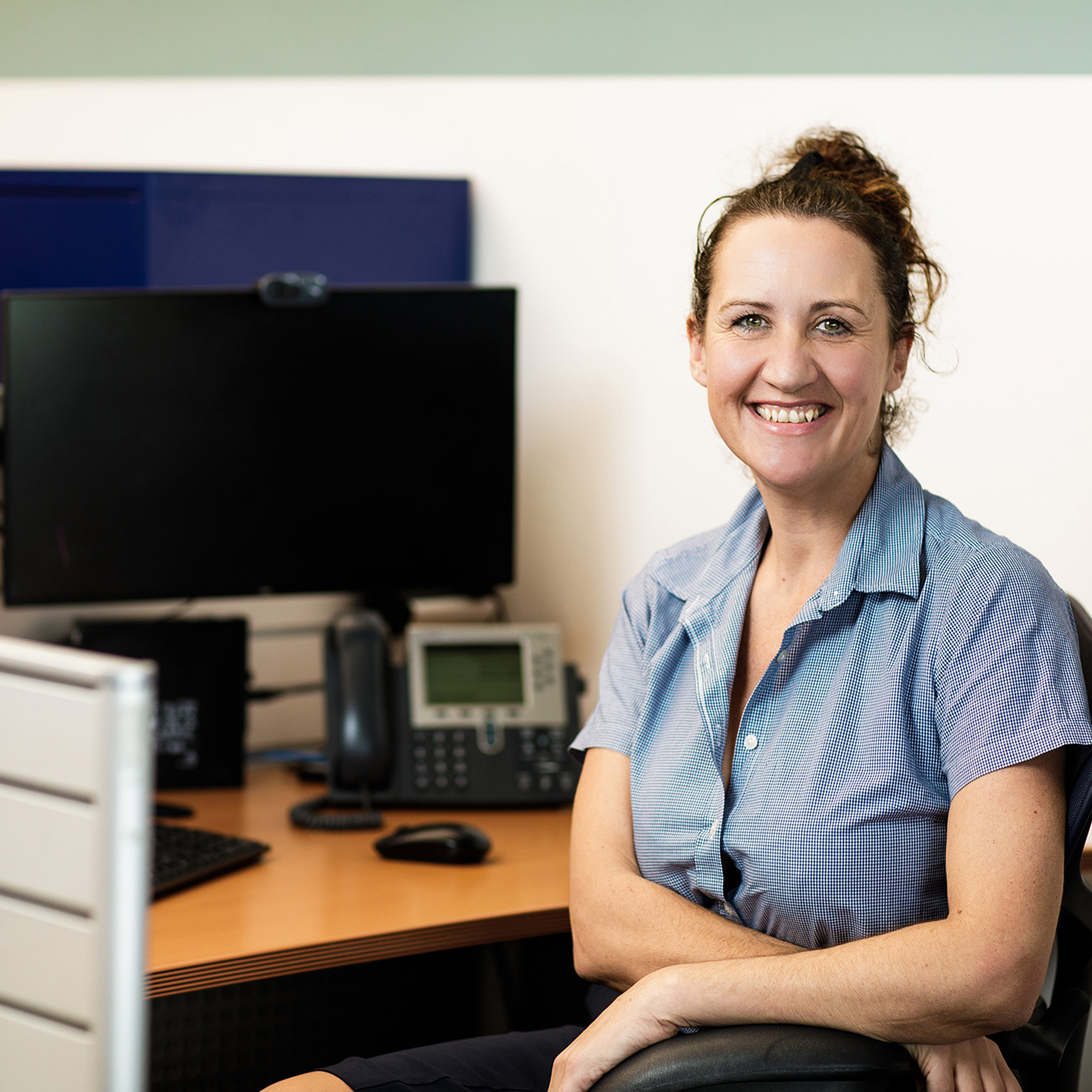 Kristy Page from the Customer Care team at the Jersey Electricity offices in St Helier.