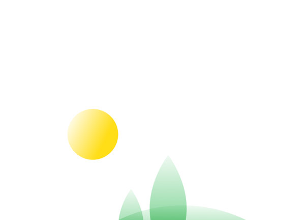 An illustration of hills, trees, sand and the sun.