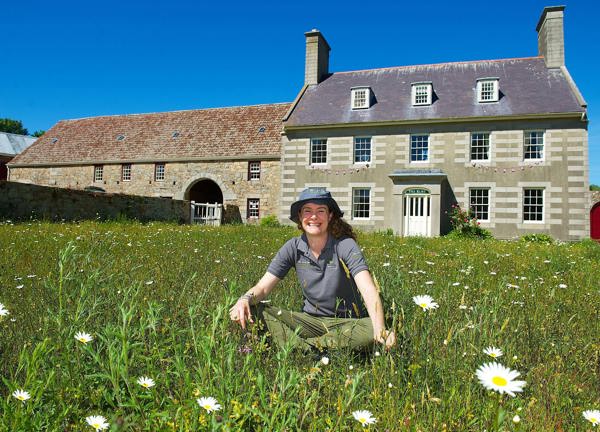 Erin outside national trust property