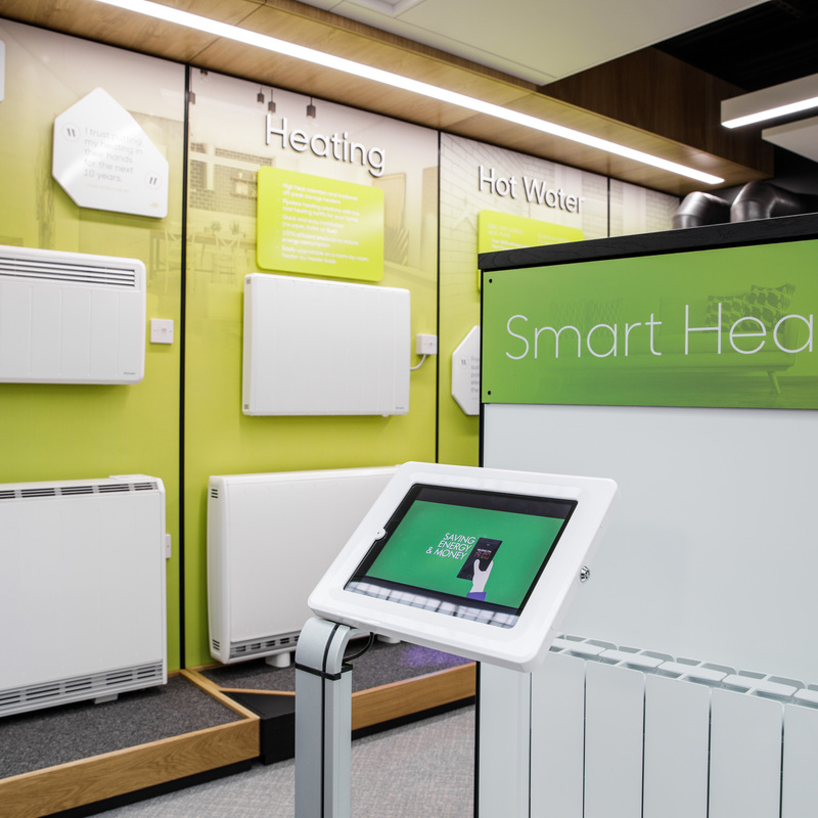 The smart heating display at Smarter Living.