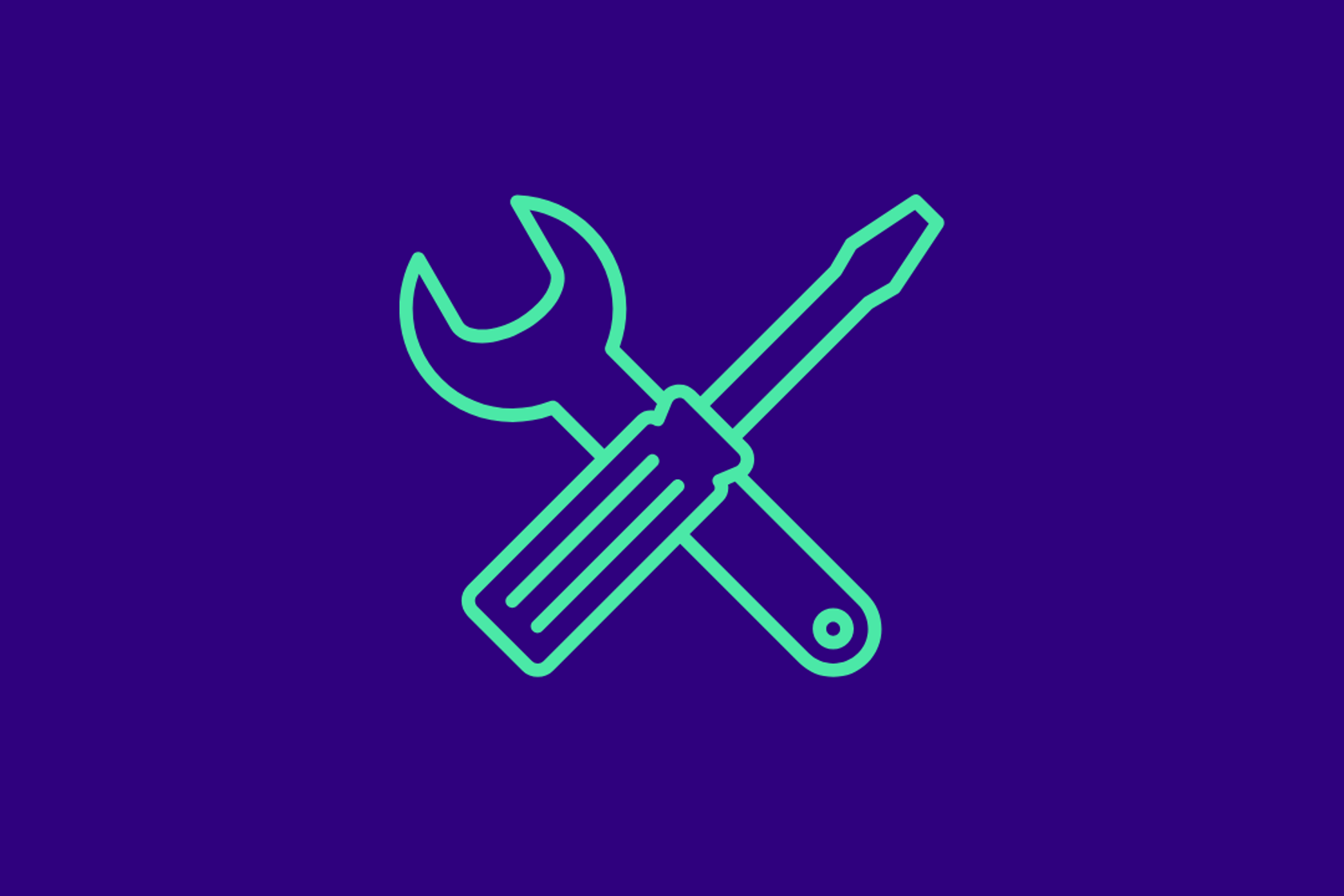 Icon of two wrenches in blue and green, representing maintenance or mechanical work.