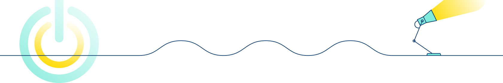 An abstract illustration that represents Jersey Electricity's illustrations. It depicts an off and on symbol as well as a table lamp shining.