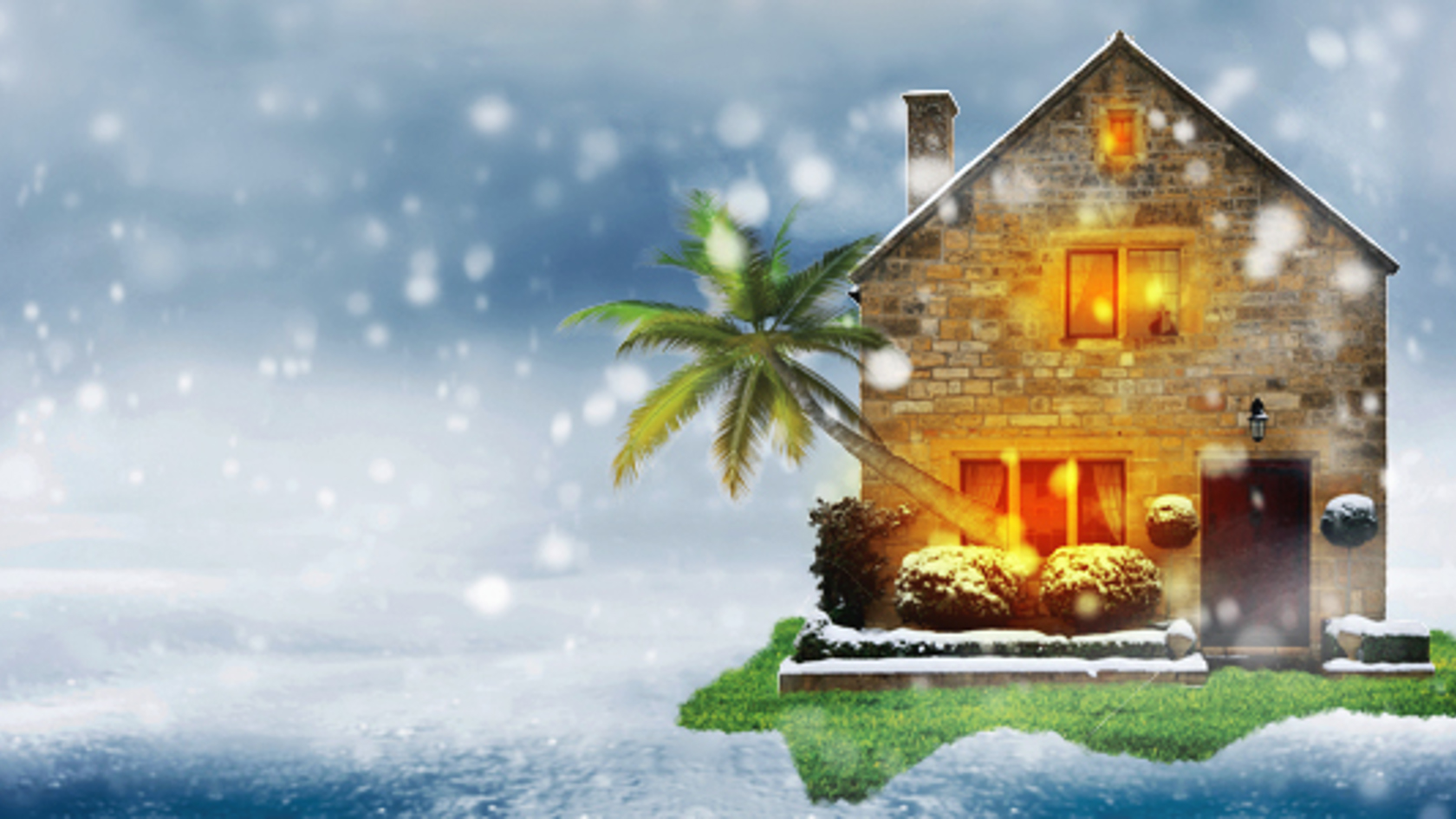 House in a snowglobe