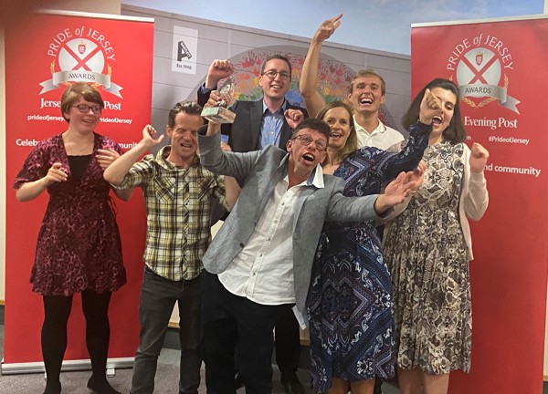 Mencap team celebrate winning Pride of Jersey award