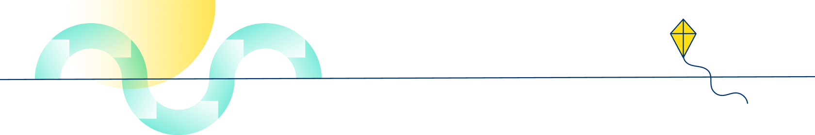 An abstract illustration representing the sun and tidal energy.