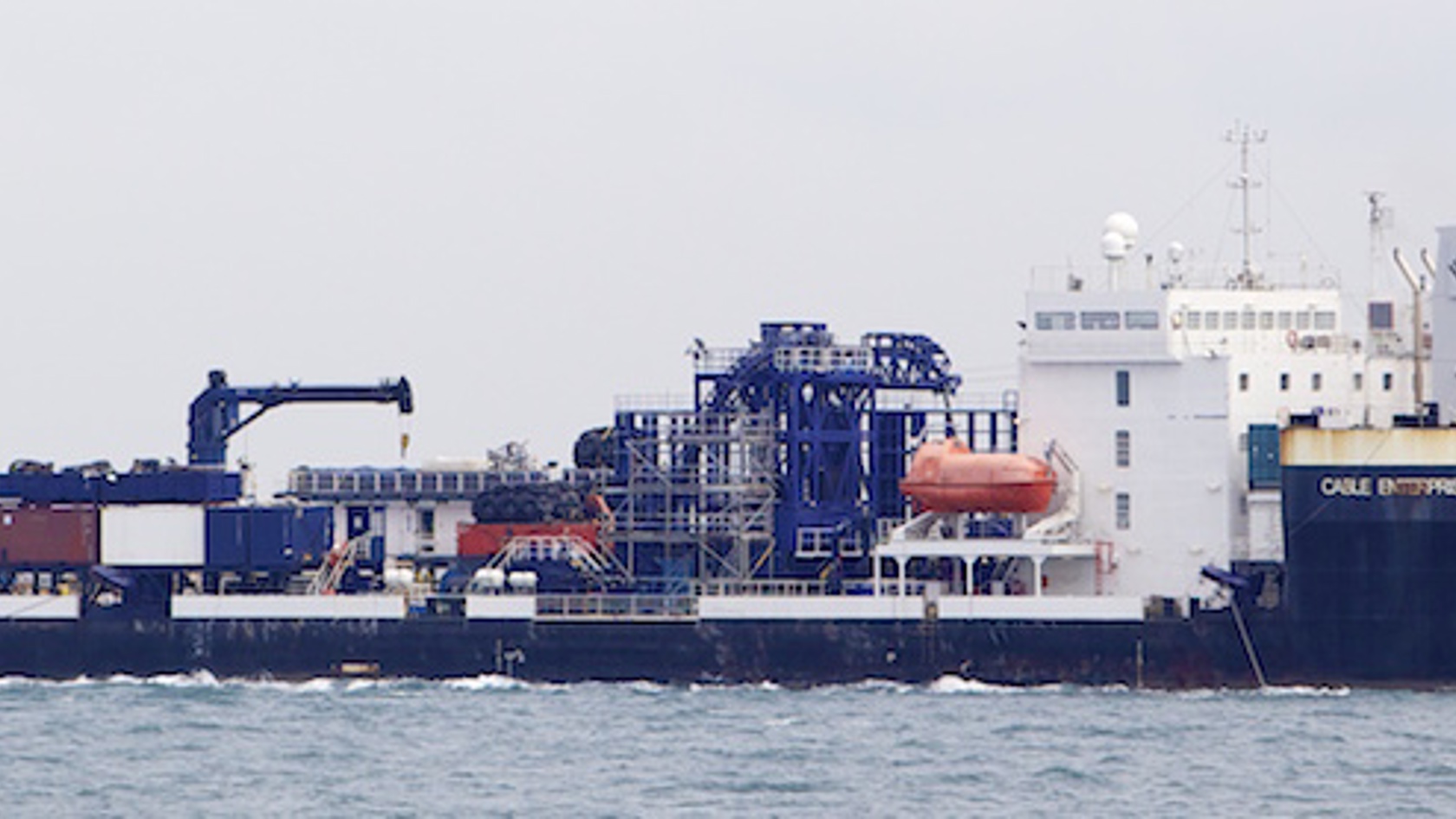 Ship carrying the Normandie 3 subsea cable