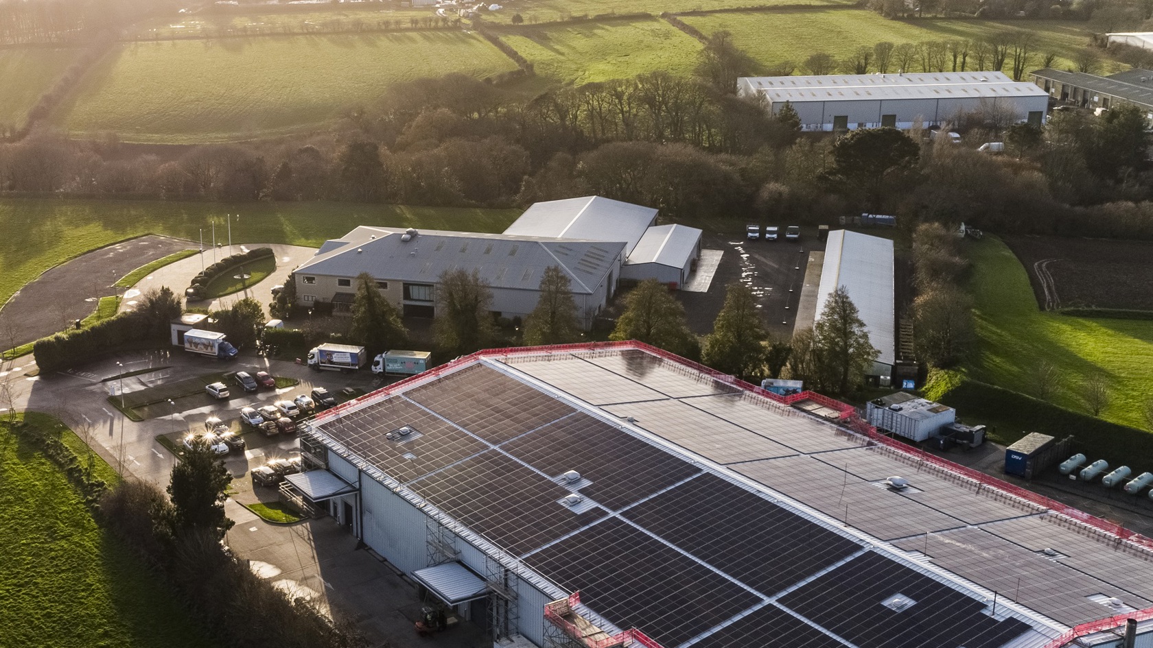 Aerial view of Jersey Dairy solar array