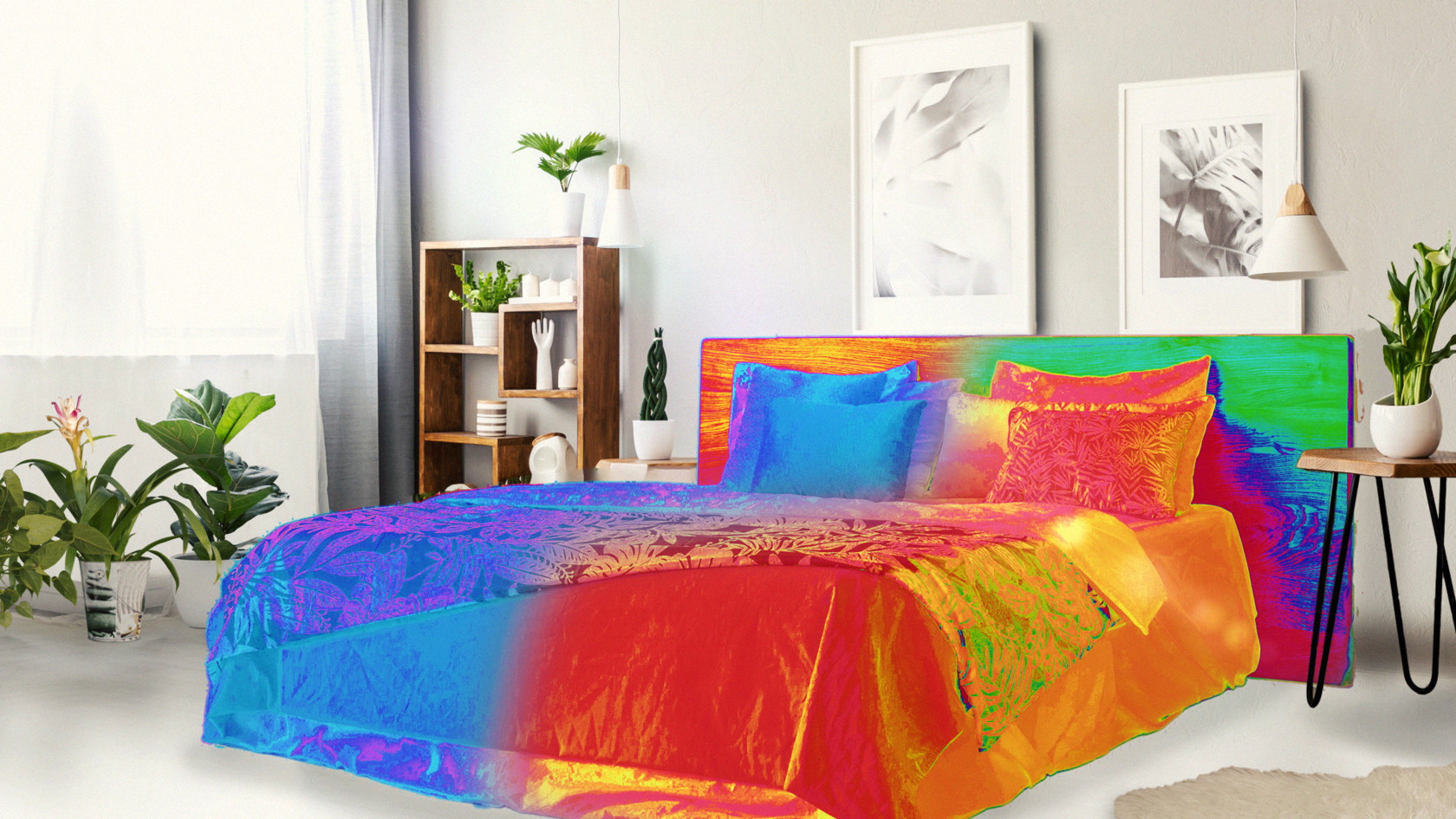 Bedroom graphic showing heat distribution