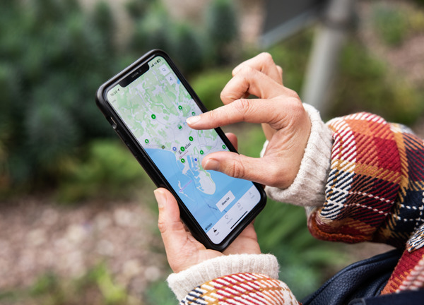 Close up live Evolve charger map on mobile