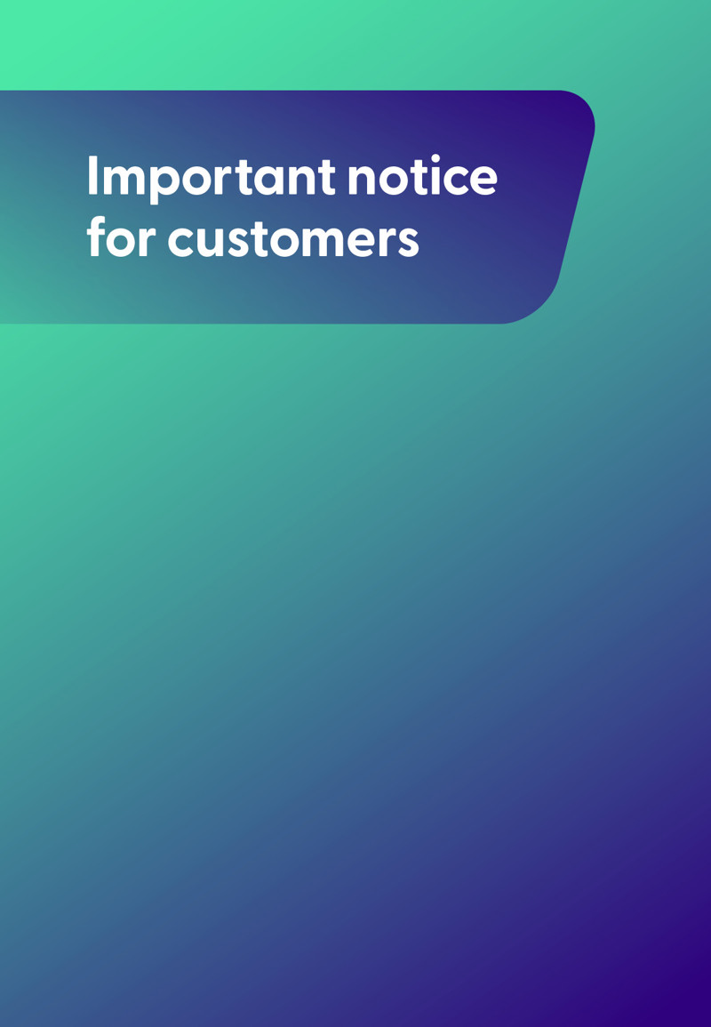 Important Information For Customers 1150X1660