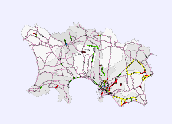 Government of Jersey's roadworks map