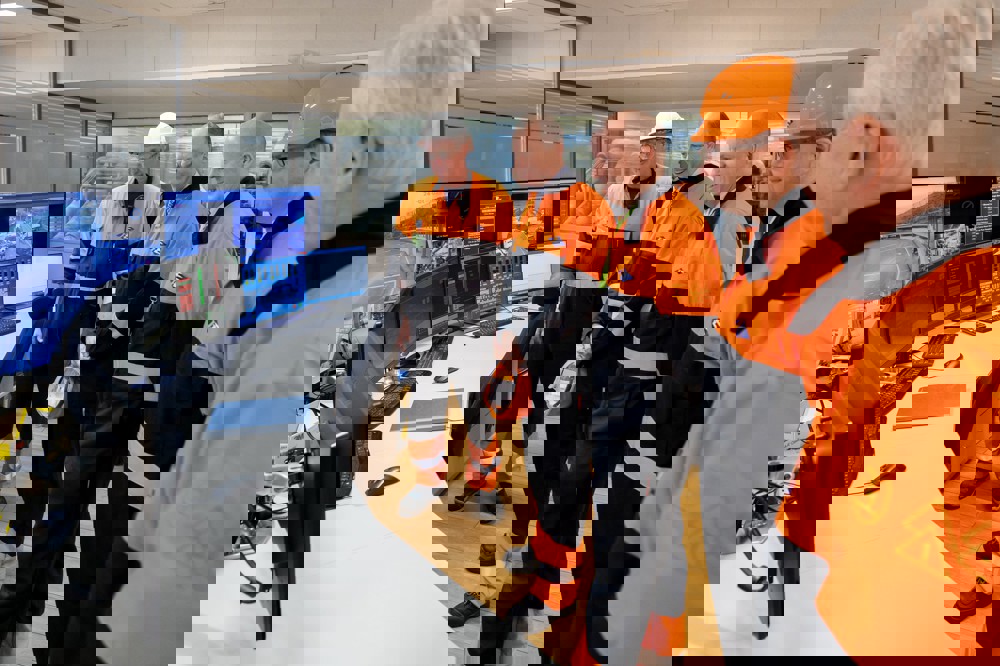 The Lieutenant Governor And JE In The Control Room At La Collette