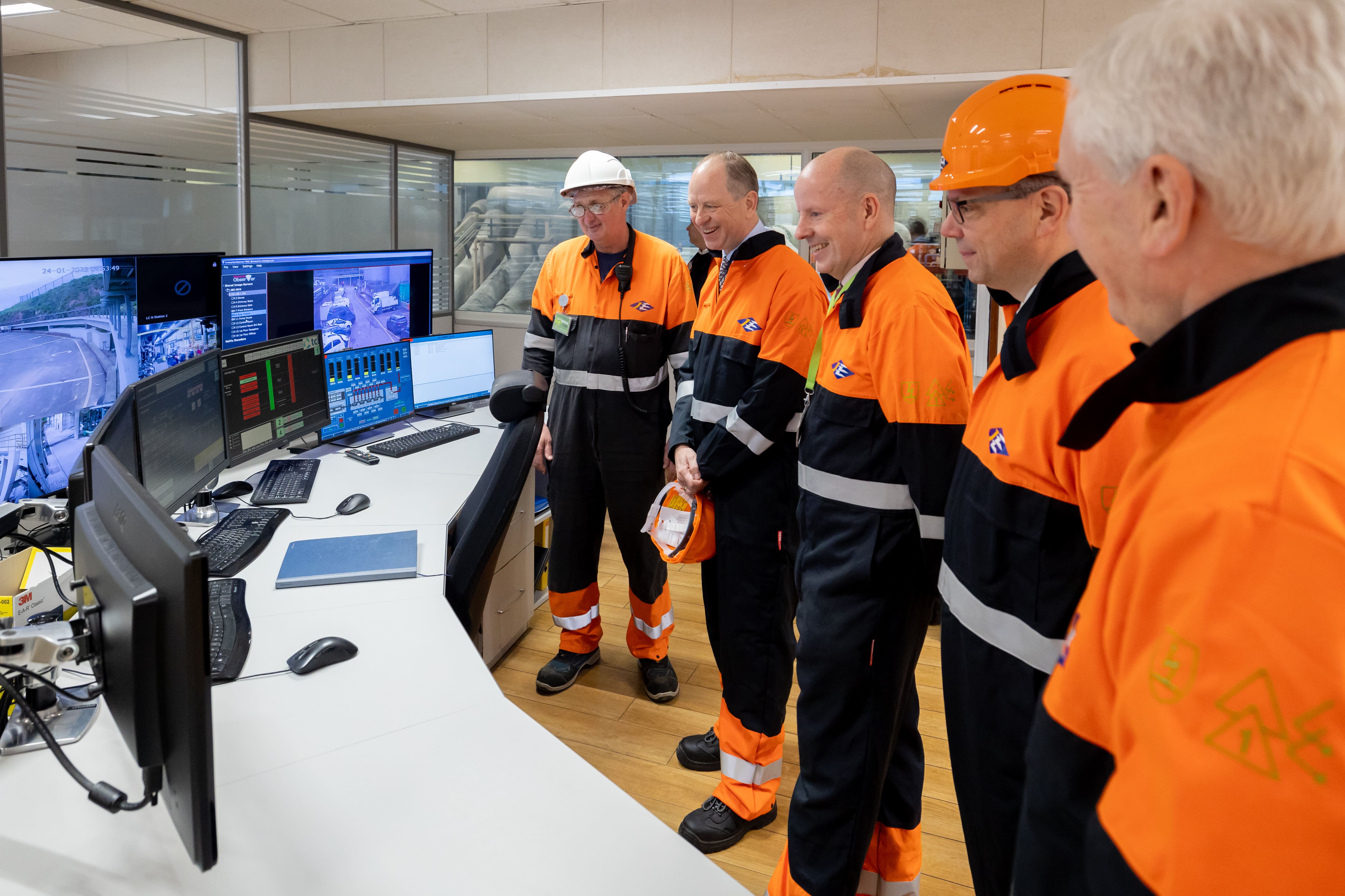 The Lieutenant Governor And JE In The Control Room At La Collette