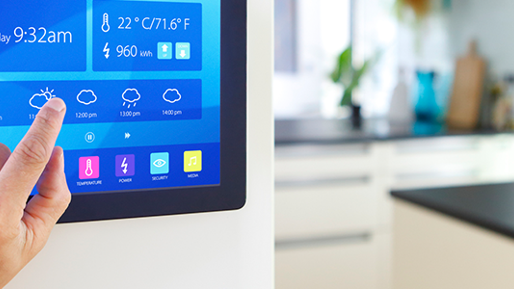 Person using home automation device