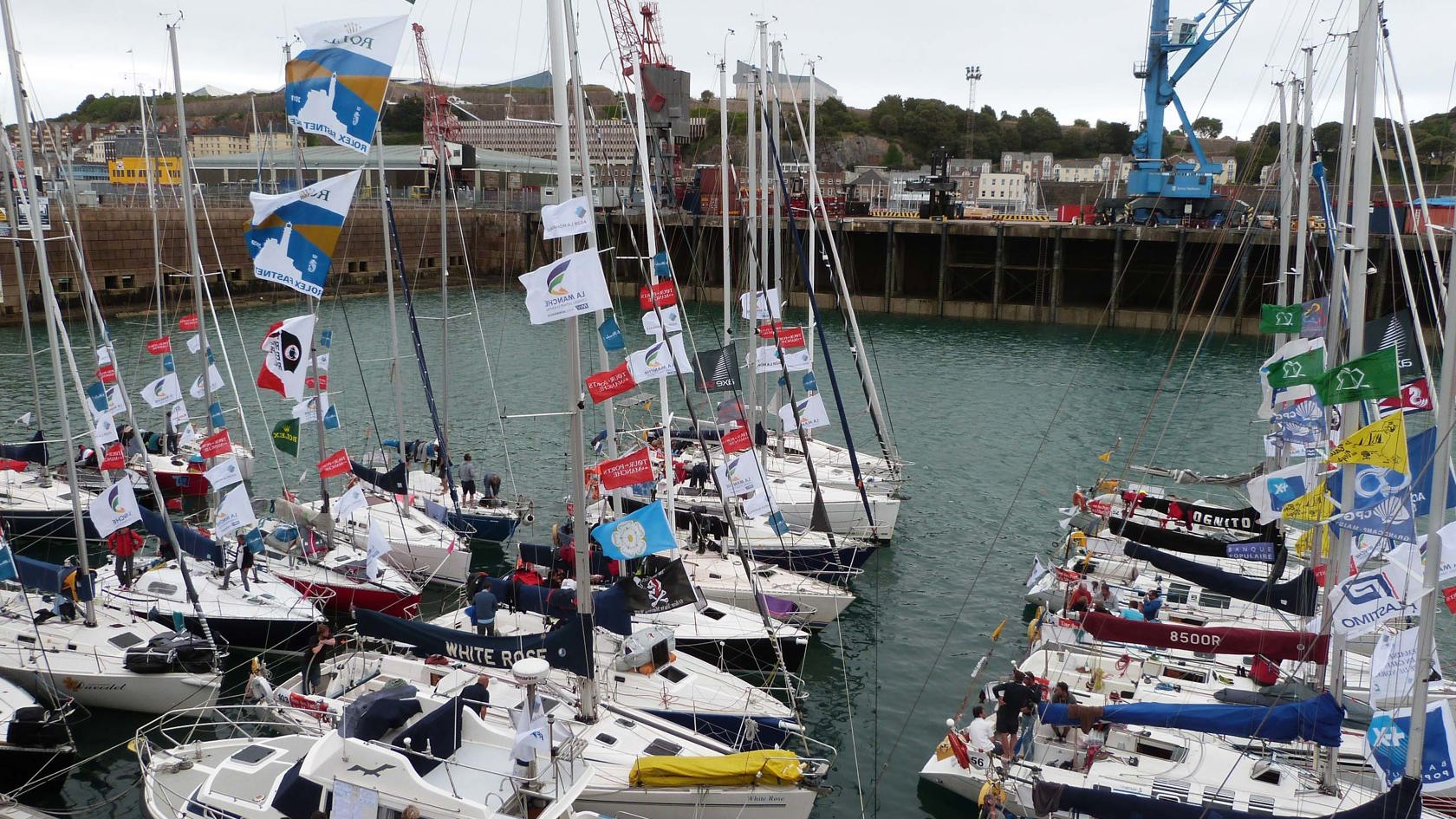 Yachts rafted up during the regatta