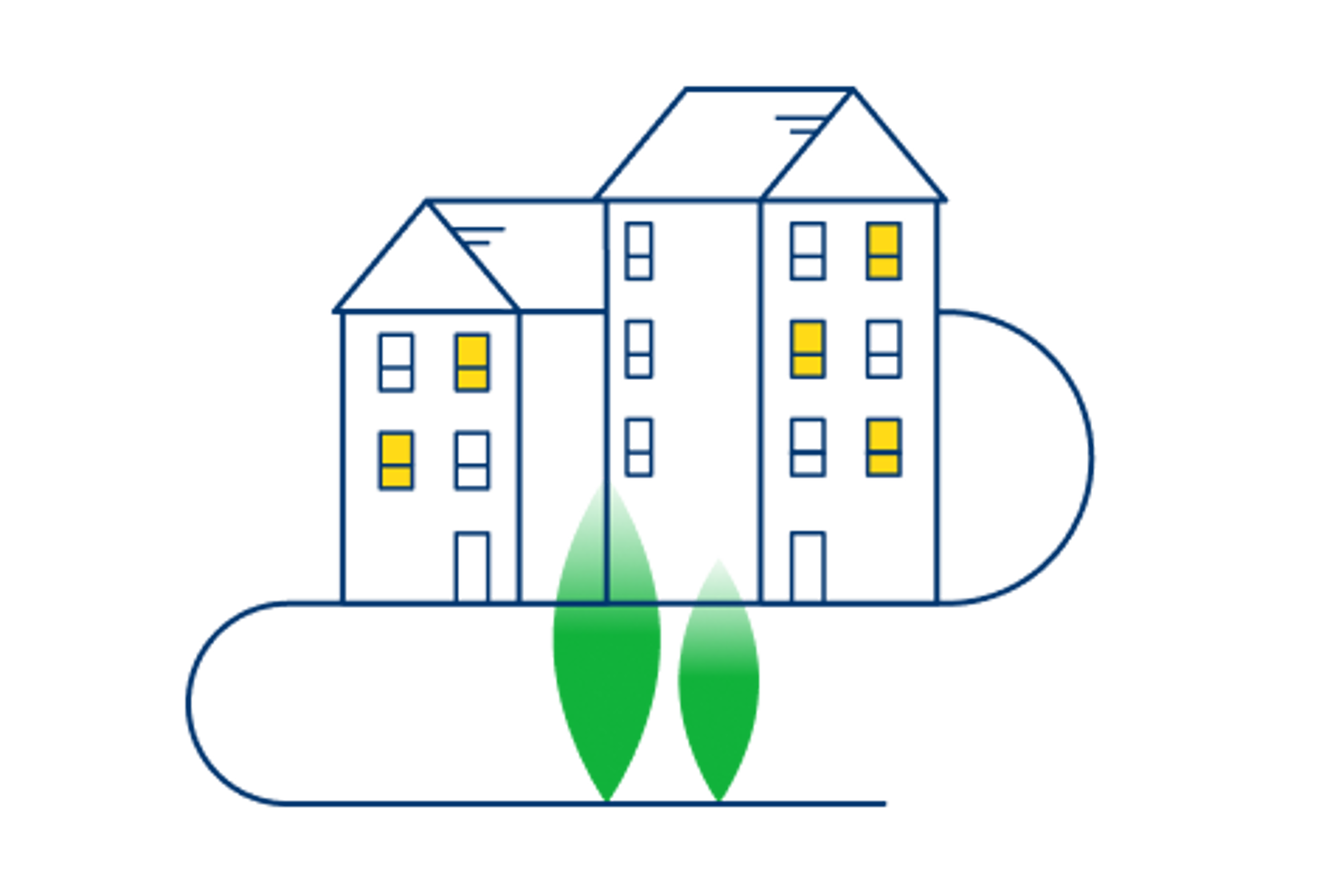 Illustration of a block of flats