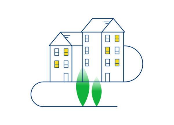 Illustration of a block of flats