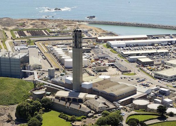 Aerial view of La Collette Power Station