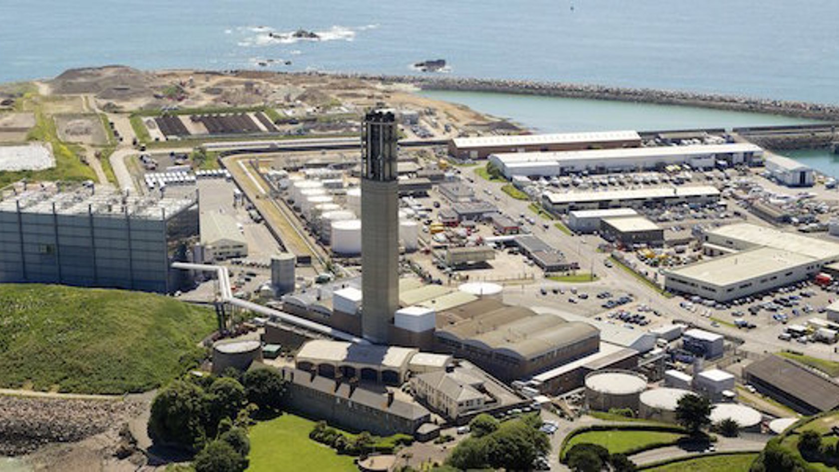 Aerial view of La Collette Power Station