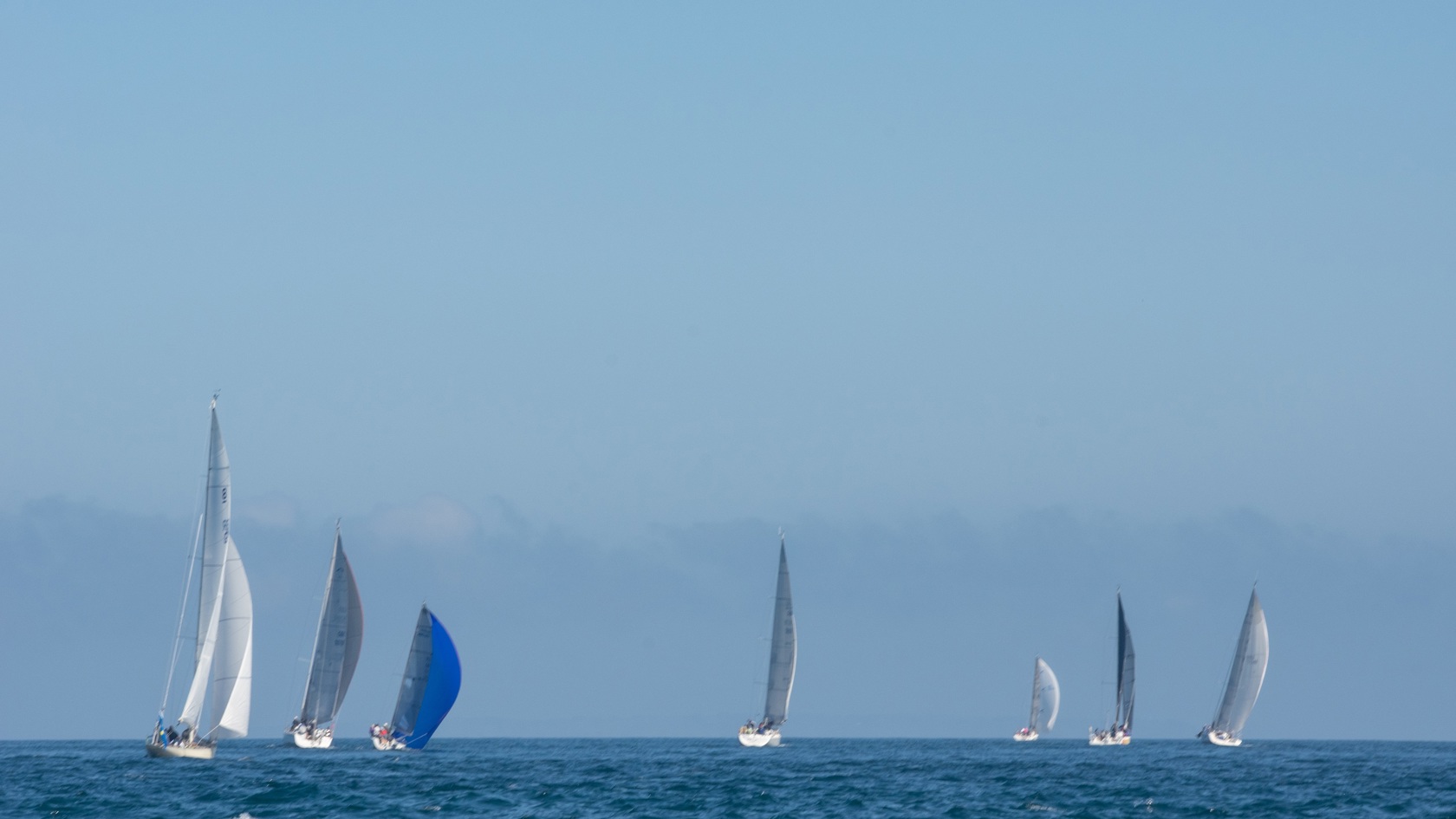 Sailing boats racing off Jersey