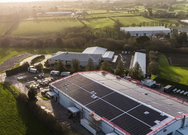Aerial view of Jersey Dairy solar array