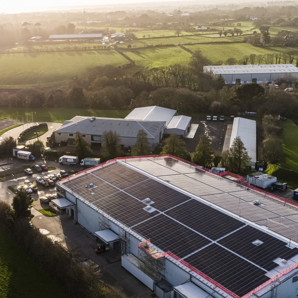 Aerial view of Jersey Dairy solar array