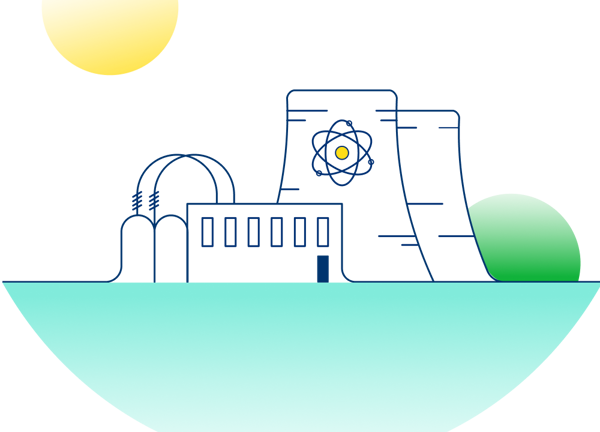 Illustration of a nuclear power plant