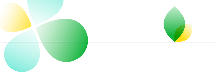 An abstract illustration that represents the future of energy. It shows a two variations of a leaf and a petal, connected by a straight line. - Tablet