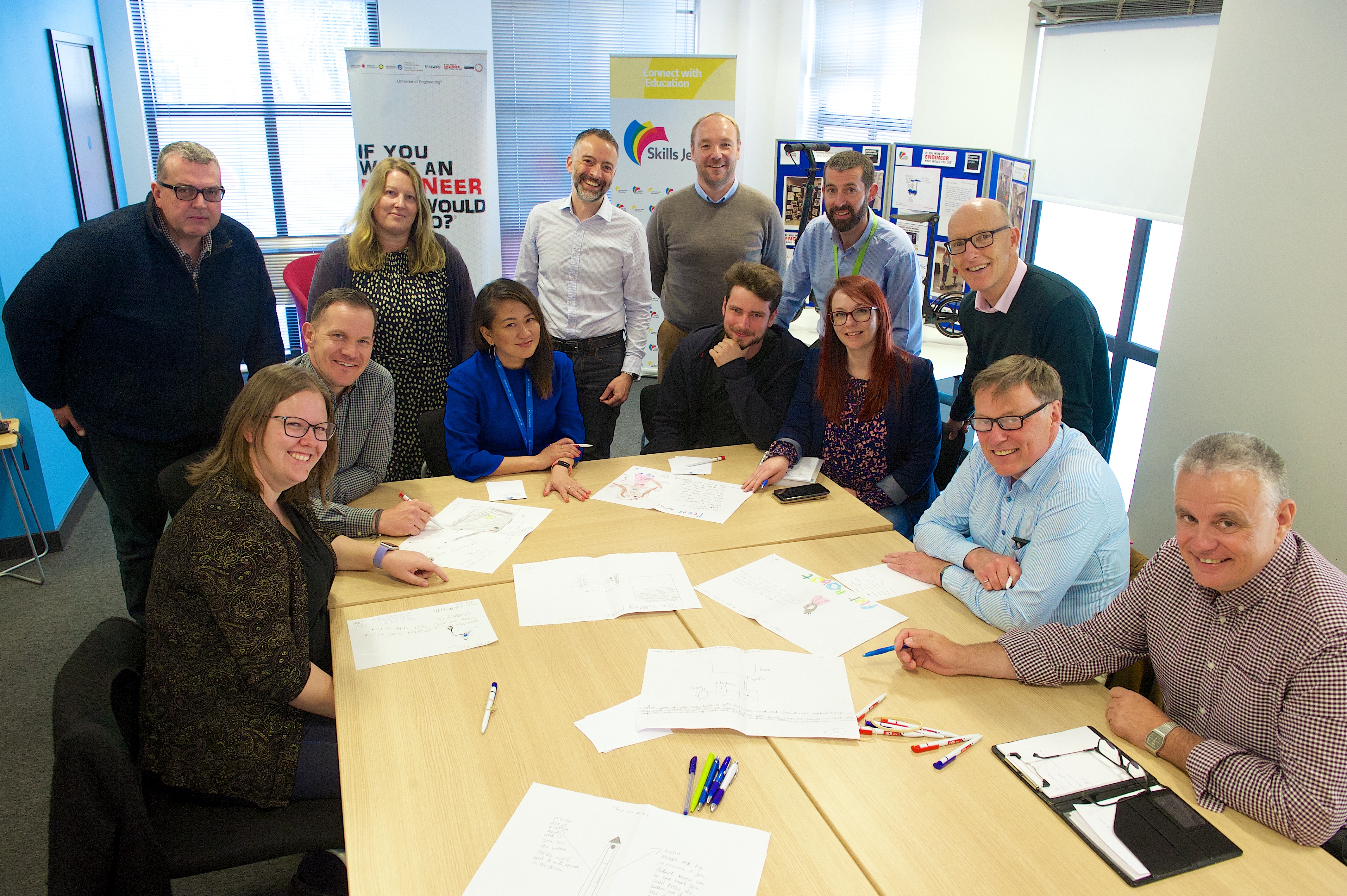 The Primary Engineer Awards 2022 judges sat around a large table reviewing the hundreds of entries