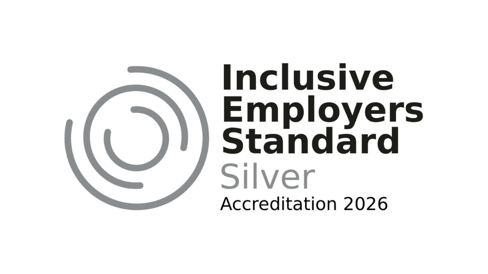 Silver logo of the Inclusive Employers Standard, symbolizing commitment to diversity and inclusion in the workplace.