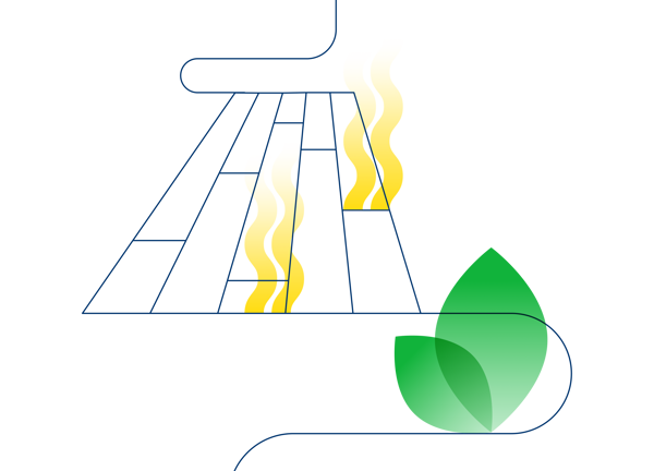 Illustration of underfloor heating